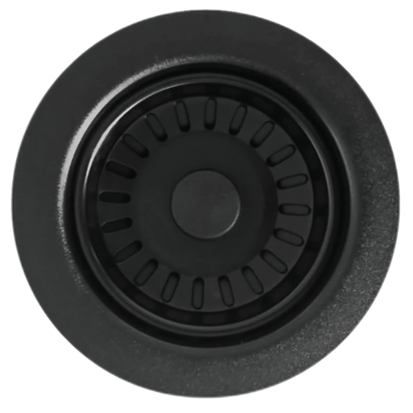 Obrazek Odpływ ABS czarny z okrągłym przelewem